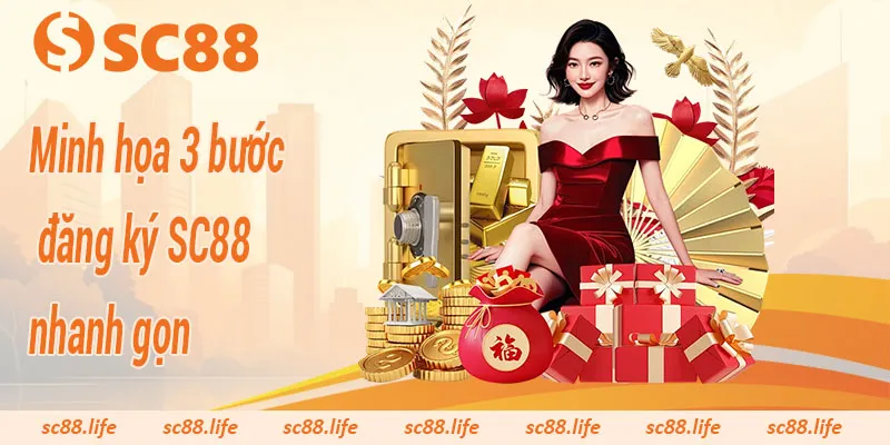Minh họa 3 bước đăng ký SC88 nhanh gọn